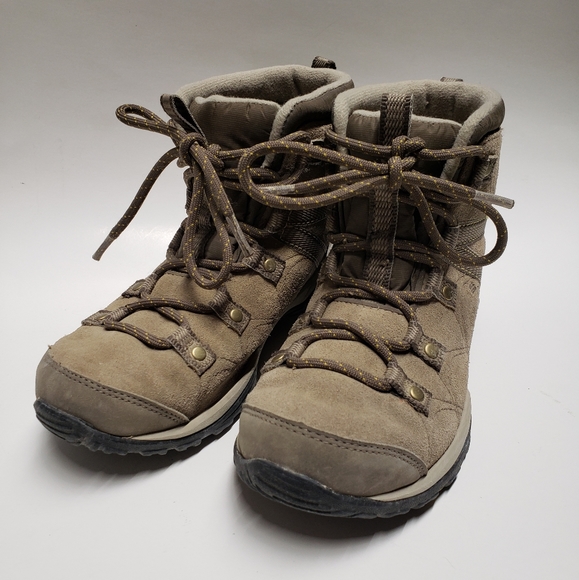 Columbia techlite mid hiking boots, brown leather size 6 women's BL1648-227 - Picture 9 of 11